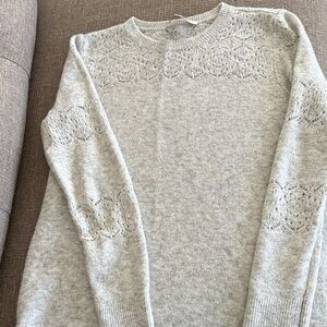 LOFT Gray Crew Neck Sweater